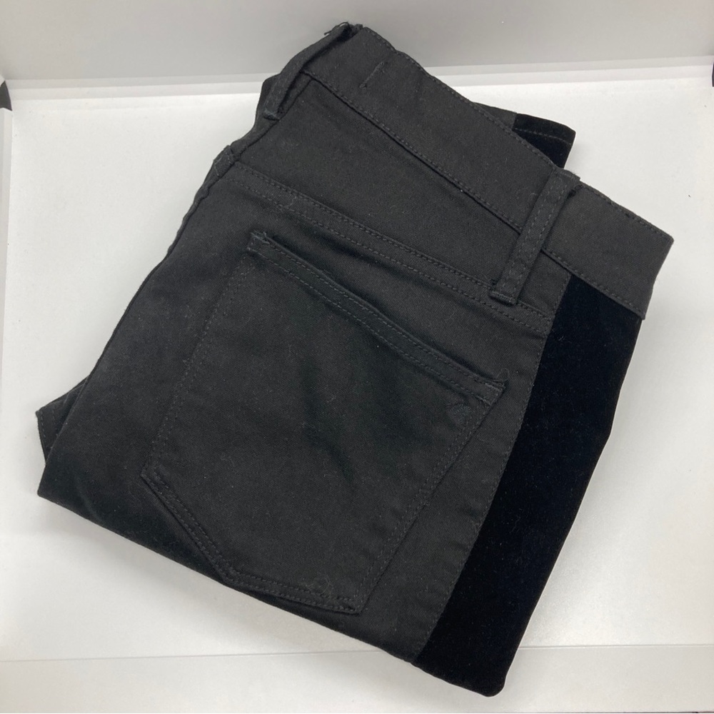 Madewell Women’s 9” High Rise Skinny Jeans Black With Velour Side Stripe Size 29